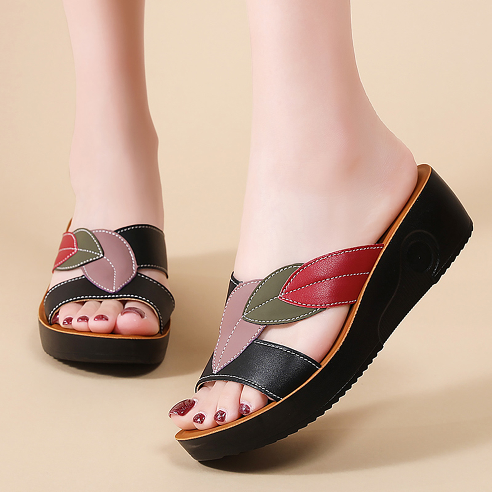 Women's Thick-Soled Wedge Snea - Ethnic Modern Fashion review and price